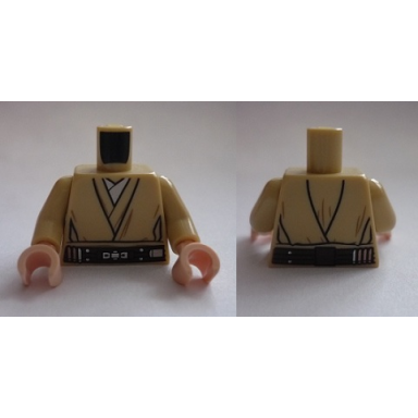 tan torso sw jedi robe belt and white undershirt pattern obi-wan tan arms light nougat hands