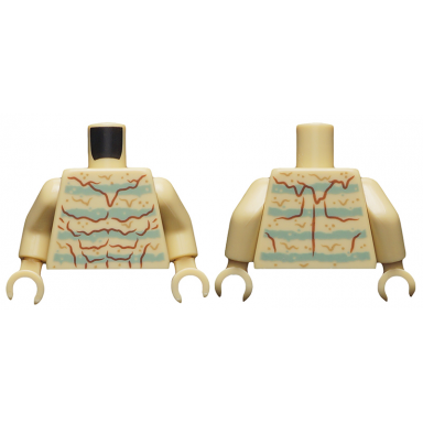 tan torso spider-man reddish brown muscles outline and sand green stripes pattern sandman tan arms tan hands