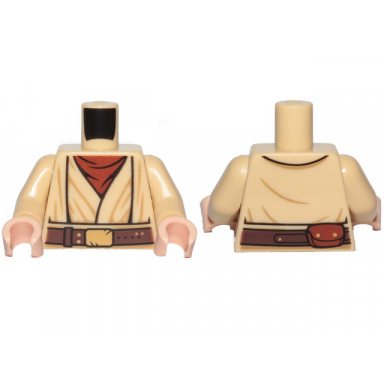 tan torso sw layered shirt reddish brown undershirt reddish brown belt with gold buckle pattern sw obi-wan tan arms light nougat hands
