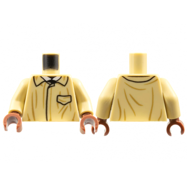 tan torso harry potter protective overcoat with wrinkles and pocket pattern tan arms reddish brown hands
