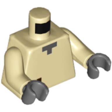 tan torso pixelated dark bluish gray neck and reddish brown tear pattern minecraft husk tan arms dark bluish gray hands