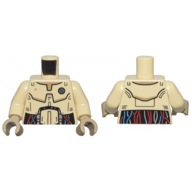 tan torso sw mark iv architect droid with dark tan neck and red dark azure and silver wires pattern tan arms dark tan hands