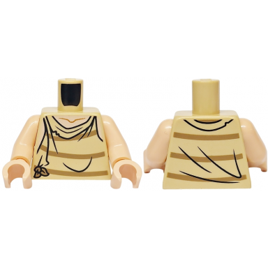 tan torso smock tattered with dark tan stripes and knot light nougat neck and shoulders pattern light nougat arms light nougat hands