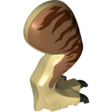 tan dinosaur leg large rear tyrannosaurus rex with pin black claws and dark brown stripes on medium nougat pattern - right