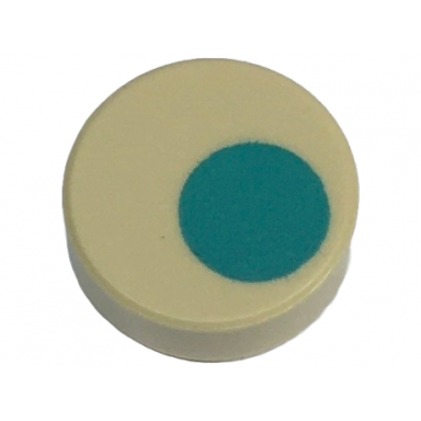 tan tile round 1 x 1 with dark turquoise circle offset pattern super mario dixie kong ear and earring