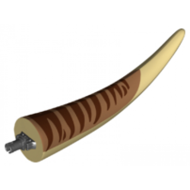 tan dinosaur tail tyrannosaurus rex brachiosaurus with black rotation joint pin and medium nougat top with dark brown stripes pattern