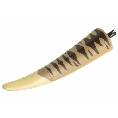 tan dinosaur tail tyrannosaurus rex brachiosaurus with black rotation joint pin and dark tan top with thick and thin dark brown stripes pattern