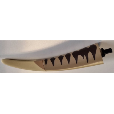 tan dinosaur tail tyrannosaurus rex brachiosaurus with black rotation joint pin and dark tan top with thick dark brown stripes pattern