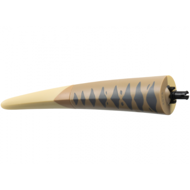tan dinosaur tail tyrannosaurus rex brachiosaurus with black rotation joint pin and dark tan top with dark bluish gray stripes pattern
