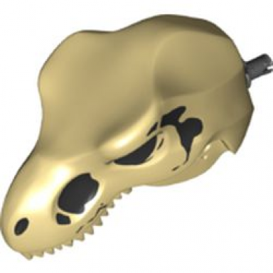 tan dinosaur tyrannosaurus rex head with pin black skull pattern