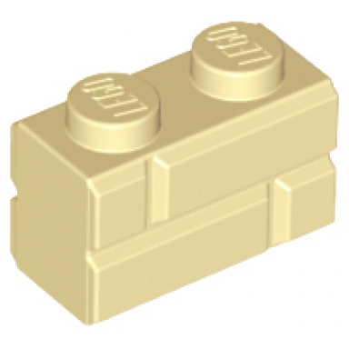 tan brick modified 1 x 2 with masonry profile