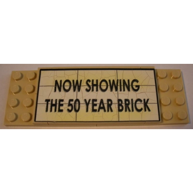 tan stickered assembly 12 x 4 x 2 3 with now showing the 50 year brick pattern sticker - set 10184 - 2 plate 4 x 6 4 tile 1 x 2 4 tile 1 x 6