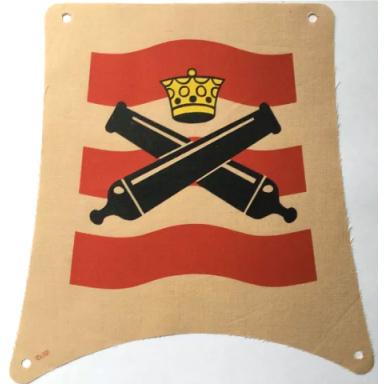 tan cloth sail 25 x 25 square with crossed cannons pattern