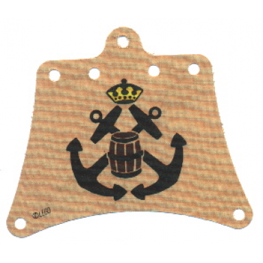tan cloth sail 12 x 10 with black crossed anchors pattern