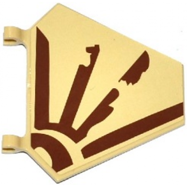 tan flag 5 x 6 hexagonal with sw wookiee gunship pattern on both sides stickers - set 75084
