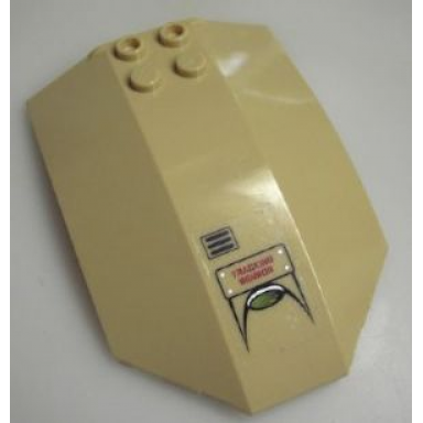 tan windscreen 8 x 6 x 2 curved sloped sides with tracking sensor pattern sticker - sets 7298 7477