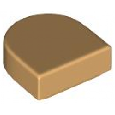 medium tan tile round 1 x 1 half circle extended