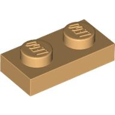 medium tan plate 1 x 2