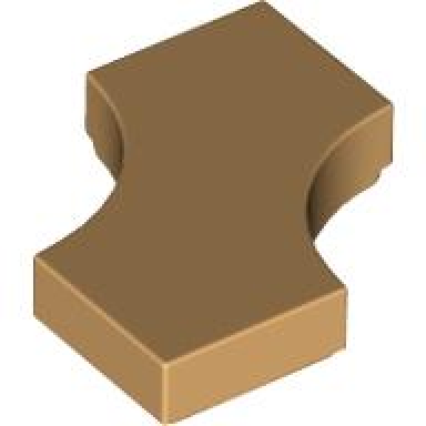 medium tan tile modified 2 x 2 with 2 1 x 1 curved cutouts double arrow
