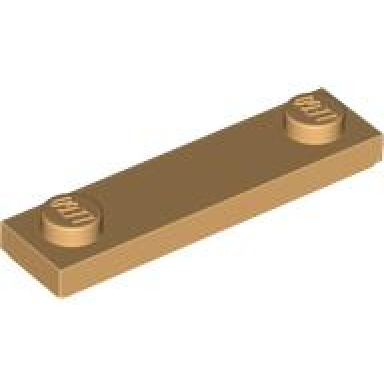 medium tan plate modified 1 x 4 with 2 studs with groove