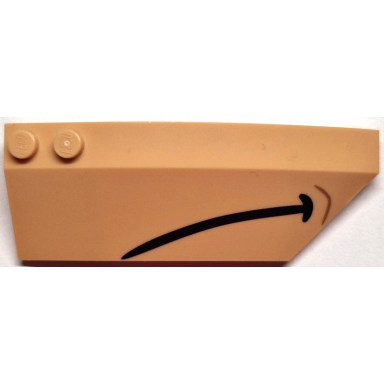 medium tan wedge 8 x 3 x 2 open right with black thick curved stripe and medium nougat thin curved stripe pattern shadow the hedgehog mouth and chin dimple