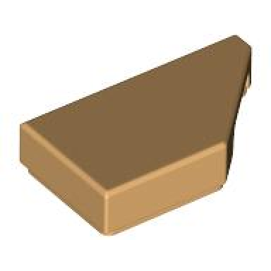 medium tan tile modified 1 x 2 wedge right