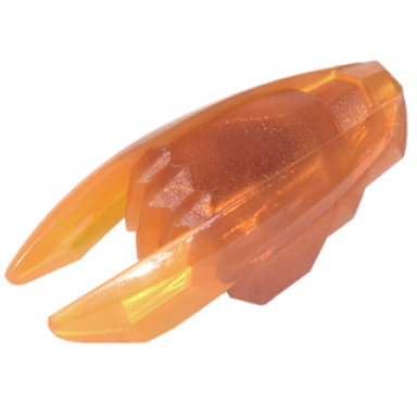 reddish copper minifigure weapon ninjago time blade with molded trans-orange claws and blades pattern