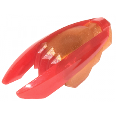 reddish copper minifigure weapon ninjago time blade with molded trans-red claws and blades pattern