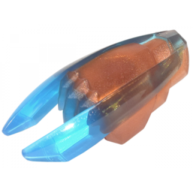 reddish copper minifigure weapon ninjago time blade with molded trans-dark blue claws and blades pattern