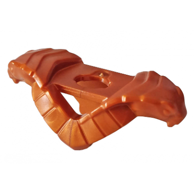reddish copper minifigure armor shoulder pads with cobras facing over shoulders and stud on back