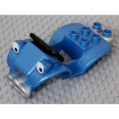 pearl blue duplo cabin 4 x 7 x 2 four wheel bike with black handlebars with scrambler pattern