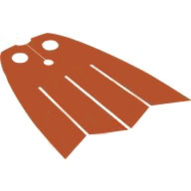 reddish orange minifigure cape cloth 4 scalloped strips - traditional starched fabric