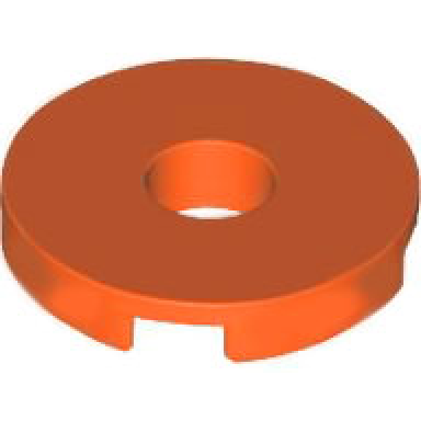 reddish orange tile round 2 x 2 with hole