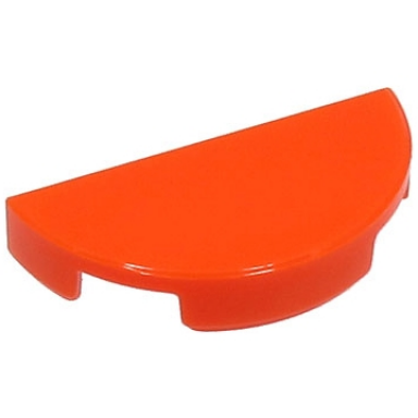 reddish orange tile round 1 x 2 half