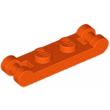 reddish orange plate modified 1 x 2 with bar handles on ends
