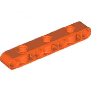 reddish orange technic liftarm modified perpendicular holes thick 1 x 7