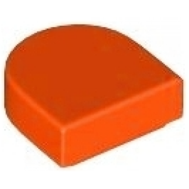 reddish orange tile round 1 x 1 half circle extended