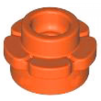 reddish orange plate round 1 x 1 with flower edge 5 petals