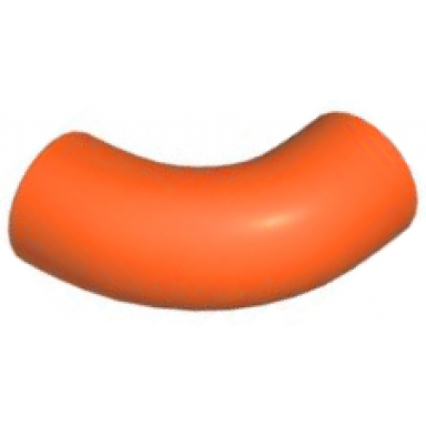 reddish orange brick round 1 x 1 d 90 degrees elbow macaroni - no stud - type 2 - axle hole