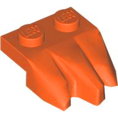 reddish orange plate modified 1 x 2 with 3 claws rock fingers