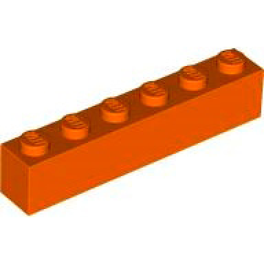 reddish orange brick 1 x 6