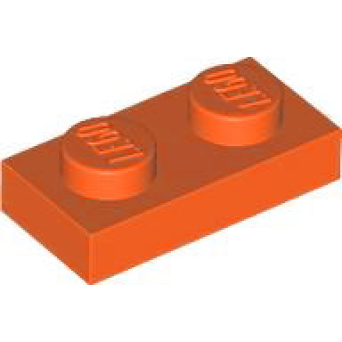 reddish orange plate 1 x 2
