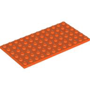 reddish orange plate 6 x 12