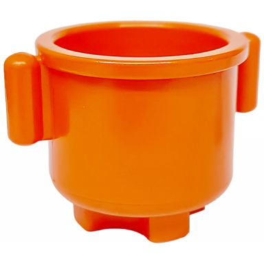 reddish orange duplo utensil kettle with closed smooth handles 2 x 2 x 1 1 2