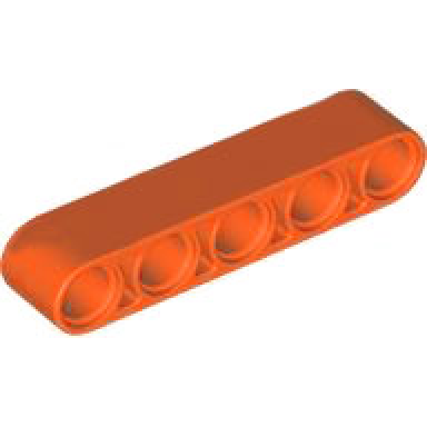 reddish orange technic liftarm thick 1 x 5
