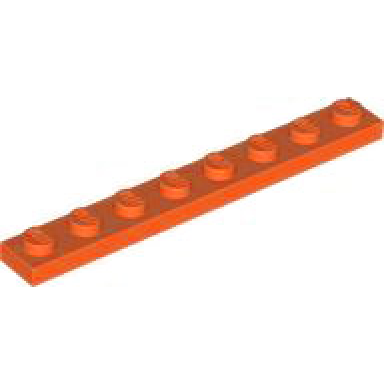 reddish orange plate 1 x 8