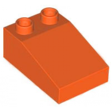 reddish orange duplo brick 3 x 2 slope 33