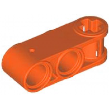 reddish orange technic axle and pin connector perpendicular 3l with 2 pin holes