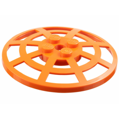 reddish orange dish 6 x 6 inverted radar webbed - type 2 underside attachment positions at 90 degrees