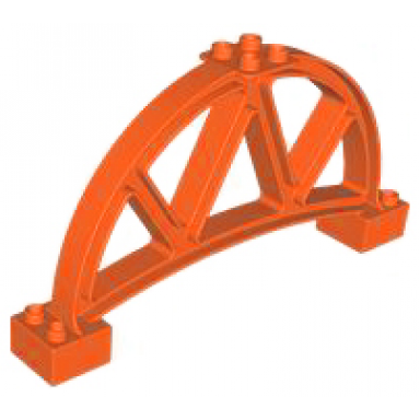 reddish orange duplo bridge girder with 2 x 2 side supports